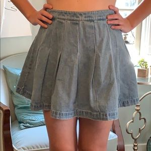 NWOT Pleated Denim Skirt